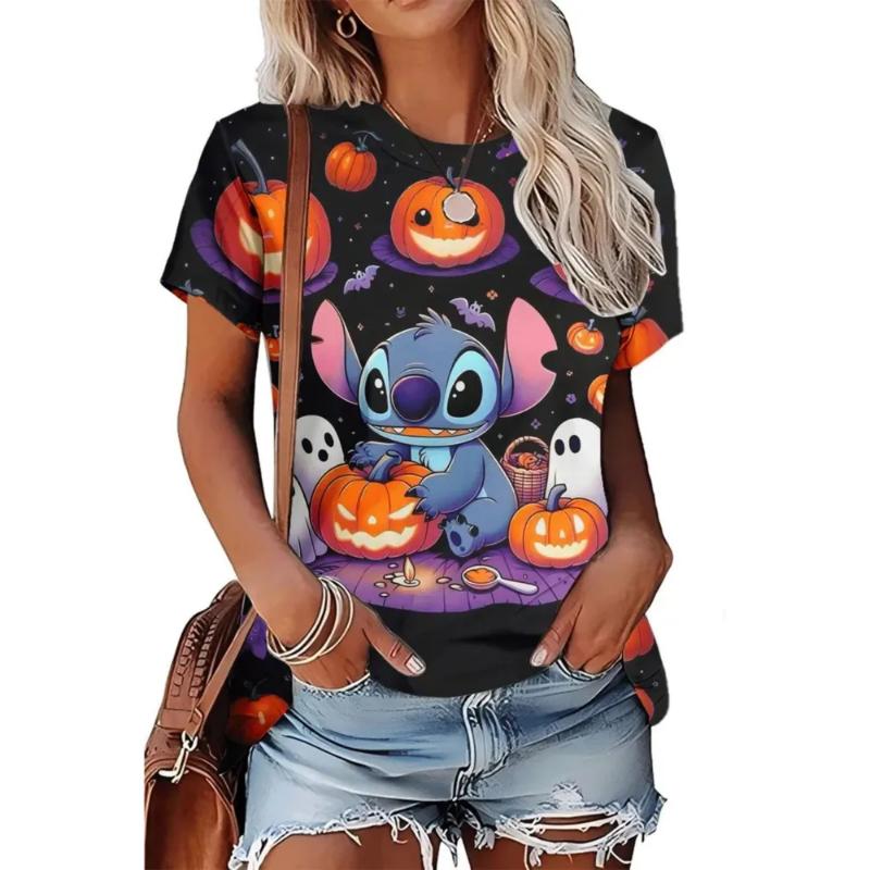 Fashion Women's Clothing Crew Neck Short Sleeve 3D Christmas Color Printing Christmas Short Sleeve Crew Neck T-Shirt