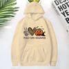 Peace Love Halloween Print Hoodies For Women Men Autumn Winter Pullover Harajuku Casual Long Sleeves Sweatshirt Tops