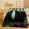 3D Supernatural Sam Dean Winchester TV Flannel Blanket,Ultra Soft Warm Plush Throw for Home Bedroom Bed Sofa Cover Travel Gift