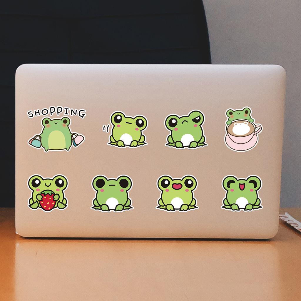 50 Pieces of Cute Frog Stickers Computer Suitcase Waterproof Decorative Stickers Children's Hand Account Stickers