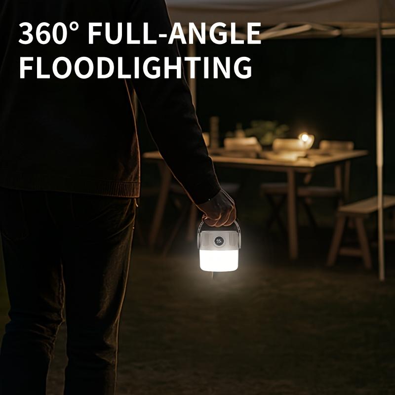 Solcelle campinglys USB oppladbart med metallkrok teltlys display batterinivå Utendørsaktivitet camping fiske Kompakt design