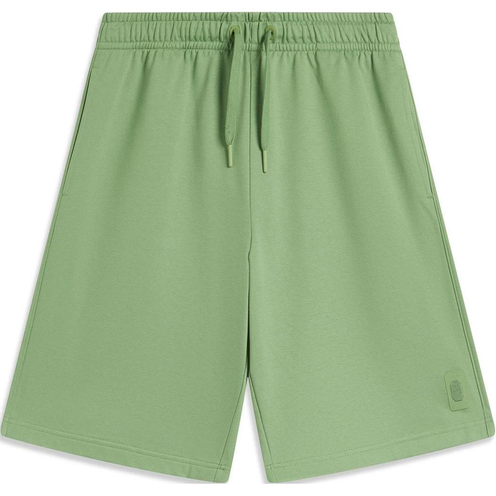 Li Ning Sports Trend Series Solid Color Mid Waist Drawstring Comfortable Breathable Straight Leg Casual Shorts Men Shorts Stone-Moss-Green AKSU235-6