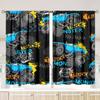 2 Pieces- Explosive Large Foot Polyester Fabric Curtains, Pole Bag Curtains, Bedroom and Family Room, Home Room, Party Decoration