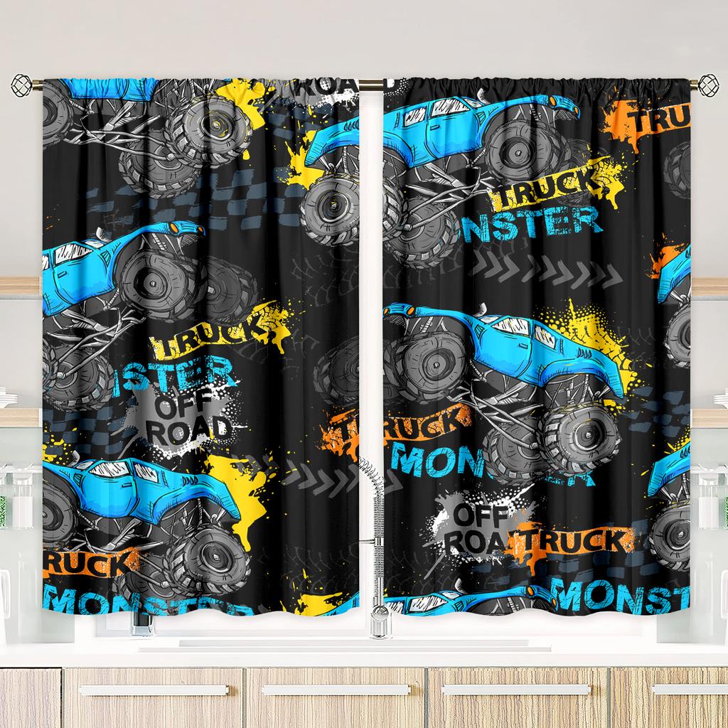 2 Pieces- Explosive Large Foot Polyester Fabric Curtains, Pole Bag Curtains, Bedroom and Family Room, Home Room, Party Decoration