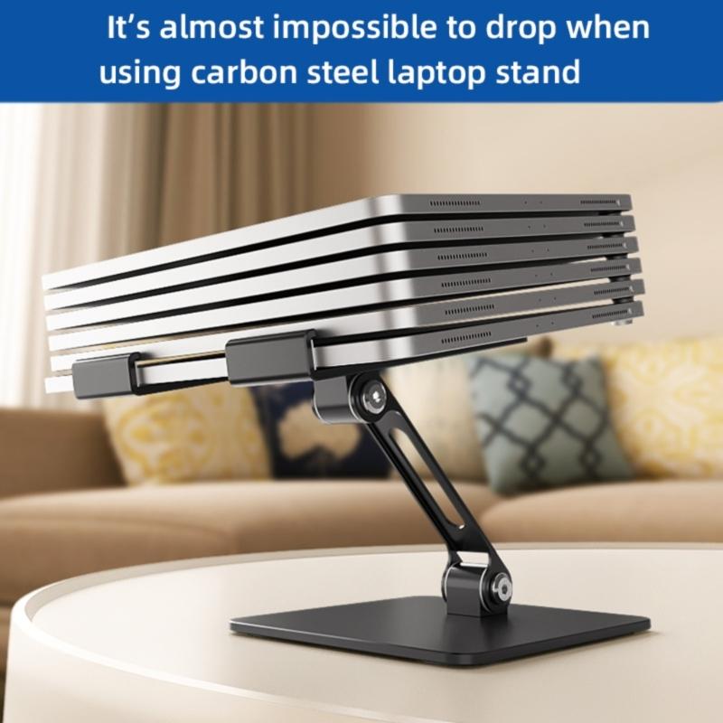 Verstellbarer Laptop-Ständer für Schreibtisch Metall Faltbar Laptop-Erhöhungen Tragbar Laptop-Halter Halterung Kühlung Computer Notebook