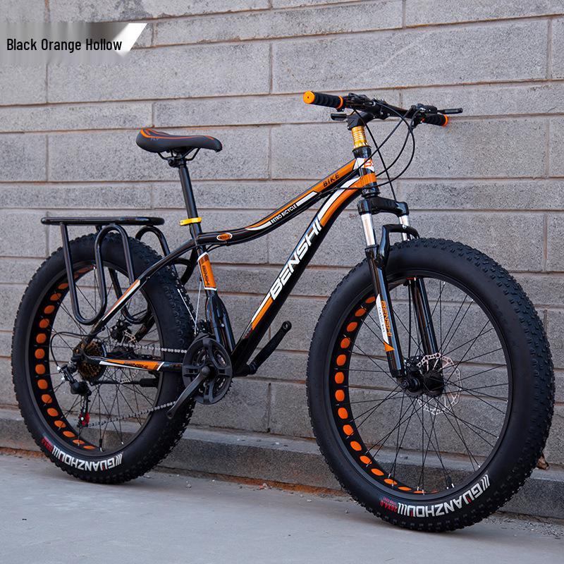 Men's Off-Road Fat Tire Snow & Mountain Bike - Variable Speed, Shock Absorbing, Wide Tires for Beach and Trail