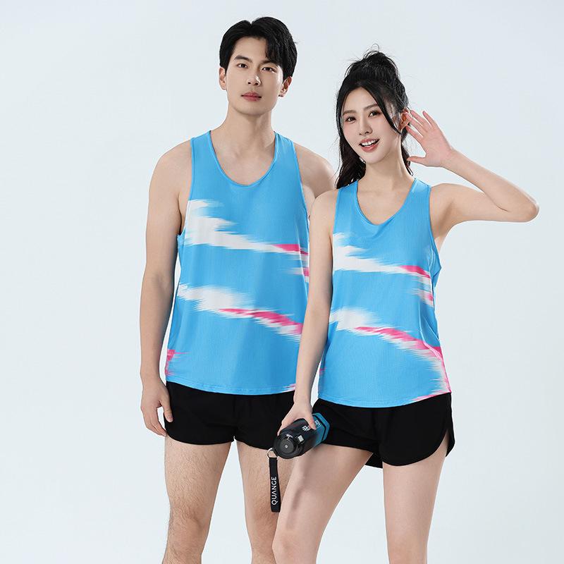 Men's Quick-Dry Track and Field Training Vest and Shorts Set for Marathon & Physical Education Competition