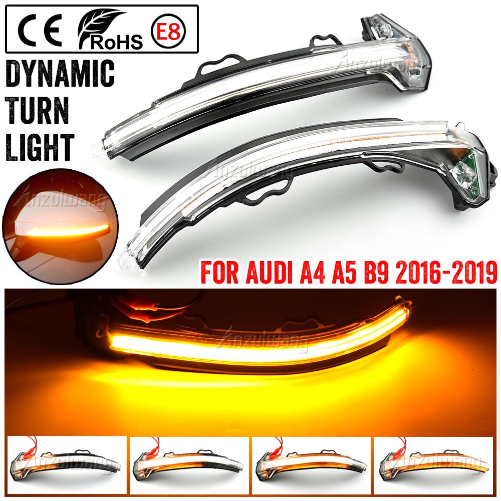 For A4 S4 RS4 B9 2016-2019 A5 S5 RS5 Dynamic Turn Signal LED Light Side Wing Rearview Mirror Indicator Sequential Blinker