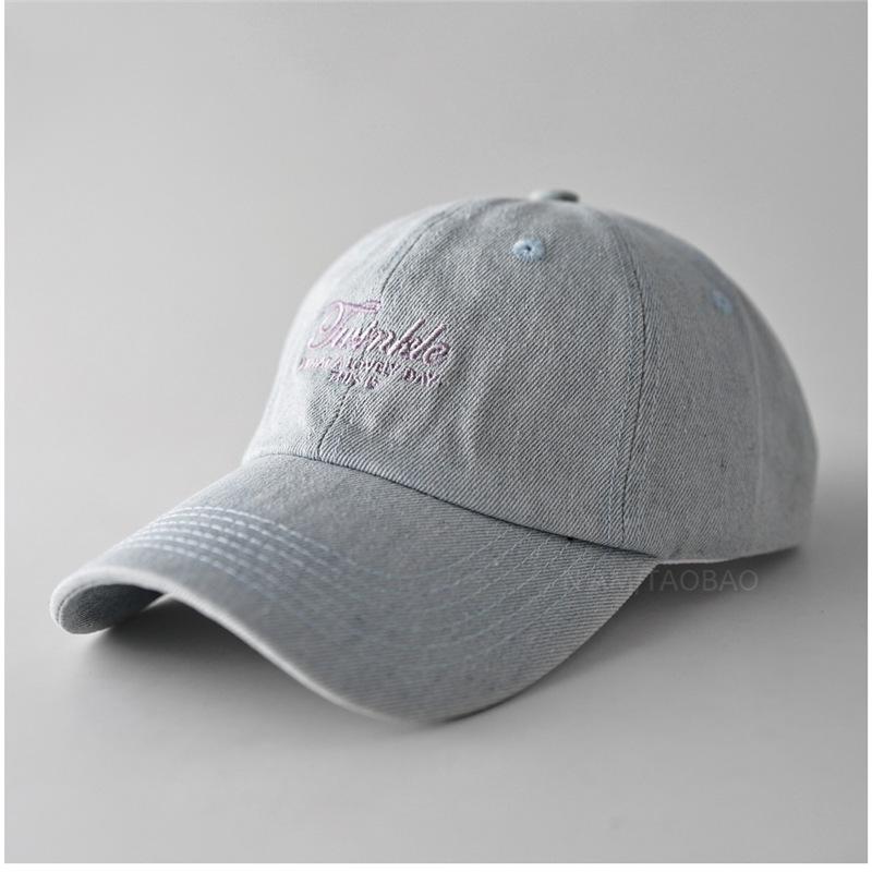 Fashion Hat Letter Embroidery Soft Top Denim Baseball Cap Men's and Women's Simple Rest Fashion Trend Korean Version Shopping Sun Hat