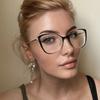 Trendy Glasses Frame Cat Eye Personalized Anti-Blue Flat Mirror Fashion Optical Frame