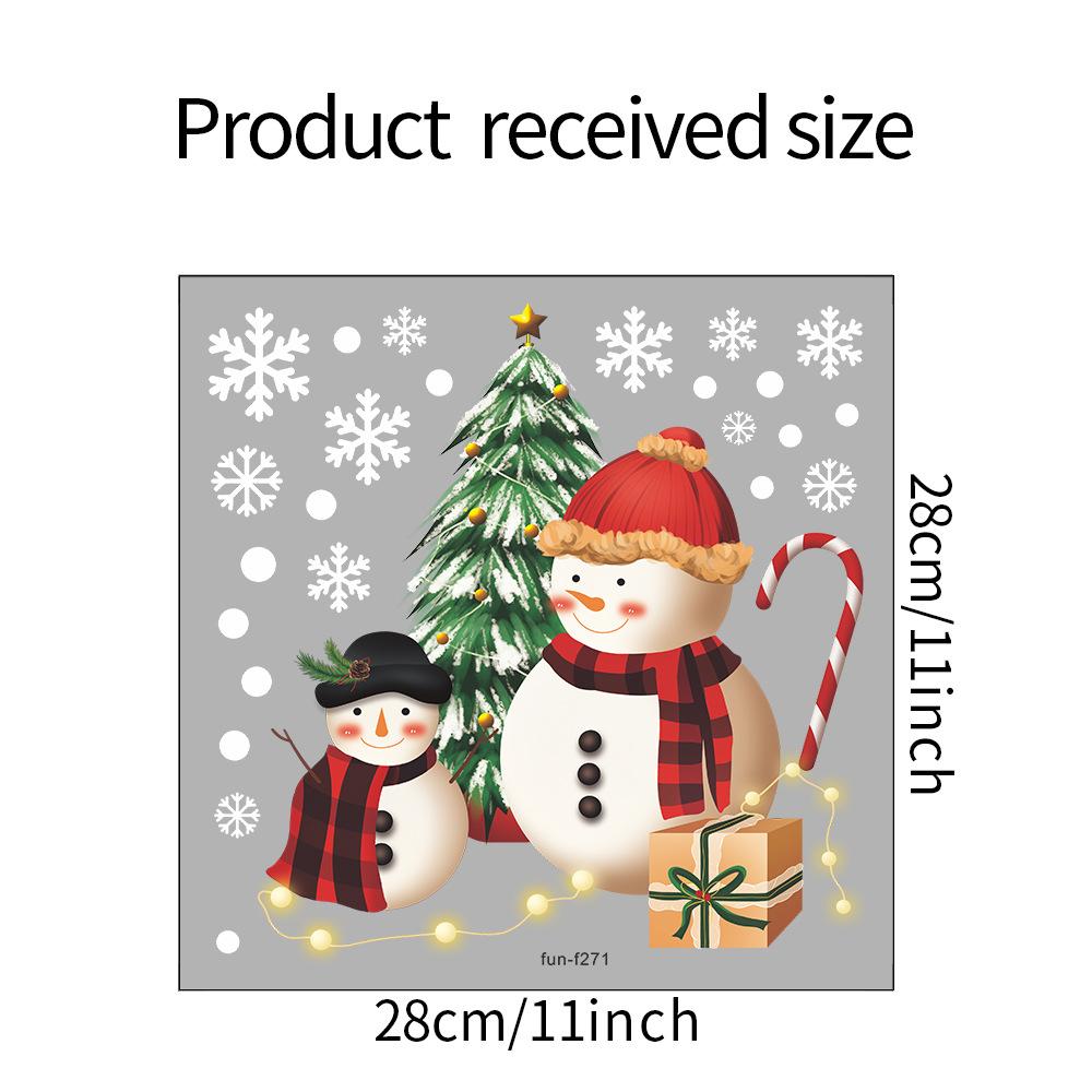 

Санта-Клаус Рождественская елка украшена снежной атмосферой Стеклянные окна Наклейки на окна 28*28CM/fun-f271 UV