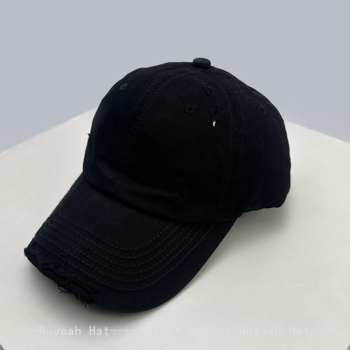 

New Men Women Broken Style Solid Retro Baseball Hats Sunshade Street Versatile Simple Peaked Caps Personal Fashion Casual Ins 52-60cm