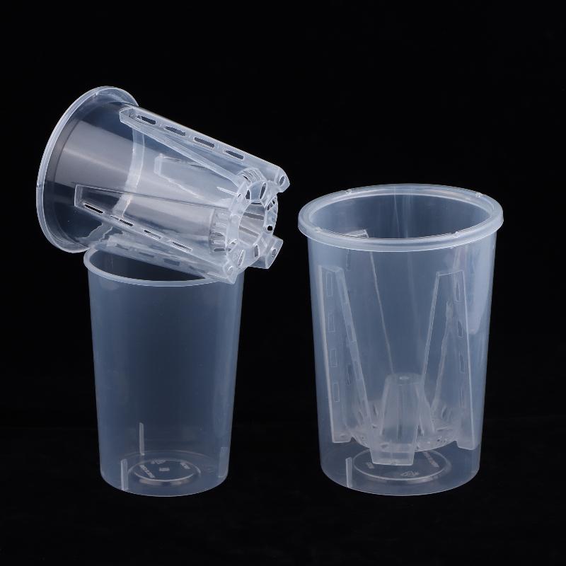 Double Layer Self Watering Plastic Flower Pot Transparent Planter With Holes For Herbs Desktop Succulents Plants