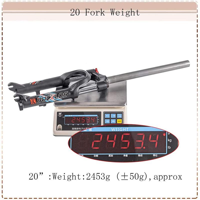 BUCKLOS Folding Bike Fork Oil Suspension 20 Inch Bicycle Fork 9*100mm Quick Release MTB BMX Forks 20in Bicycle Front Forks