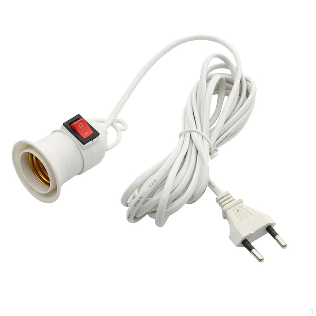 E27 Light Socket with Wire Lamp Base for Desktop Hallway Home Decoration 2m