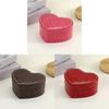 Leather Heart Jewelry Organizer With Flip Lid For Gift And Travel Use