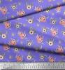 Soimoi Red Poly Crepe Fabric Mignon Dahlia & Peony Floral Fabric Prints By Metre 42 Inch