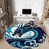 1pc Ocean Dragon Office Round Area Rug, Under Office Chairs Bedroom Living Room Home Decor, Room Deco