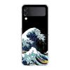The Big Wave of kanagawa ZFlip5 ZFlip3 Phone Case For Samsung Z Flip 3 5G Transparent Hard Shell Z Flip 4 Galaxy Cover Folding