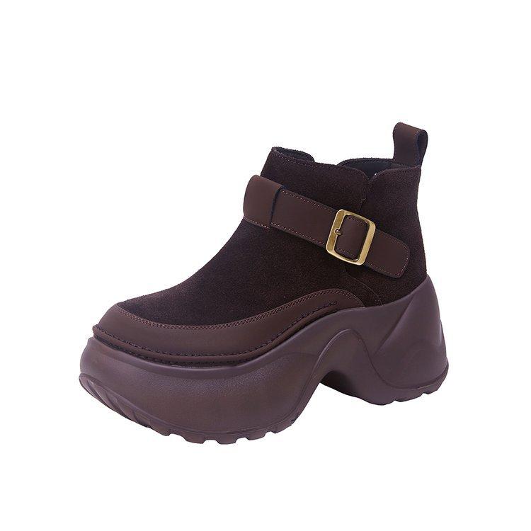 

[Тот же стиль Мэн Цзыи] Ботильоны Maillard для женщин 2025, универсальный дизайн в ретро-стиле, чтобы подчеркнуть ощущение ботинок для женщин 40 коричневый