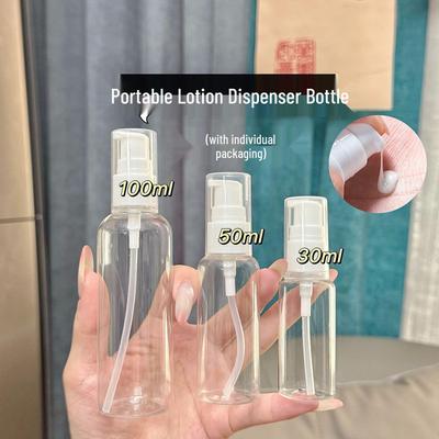 Bouteille distributrice portable rechargeable pour lotion, tonique, shampooing, gel douche, savon pour les mains et cosmétiques.