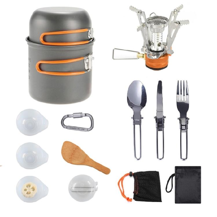Outdoor Gas Burners Stove Tourist Pots Set Camping Cookware Kits Folding Utensils for Backpacking Outdoor Hiking & Picnics