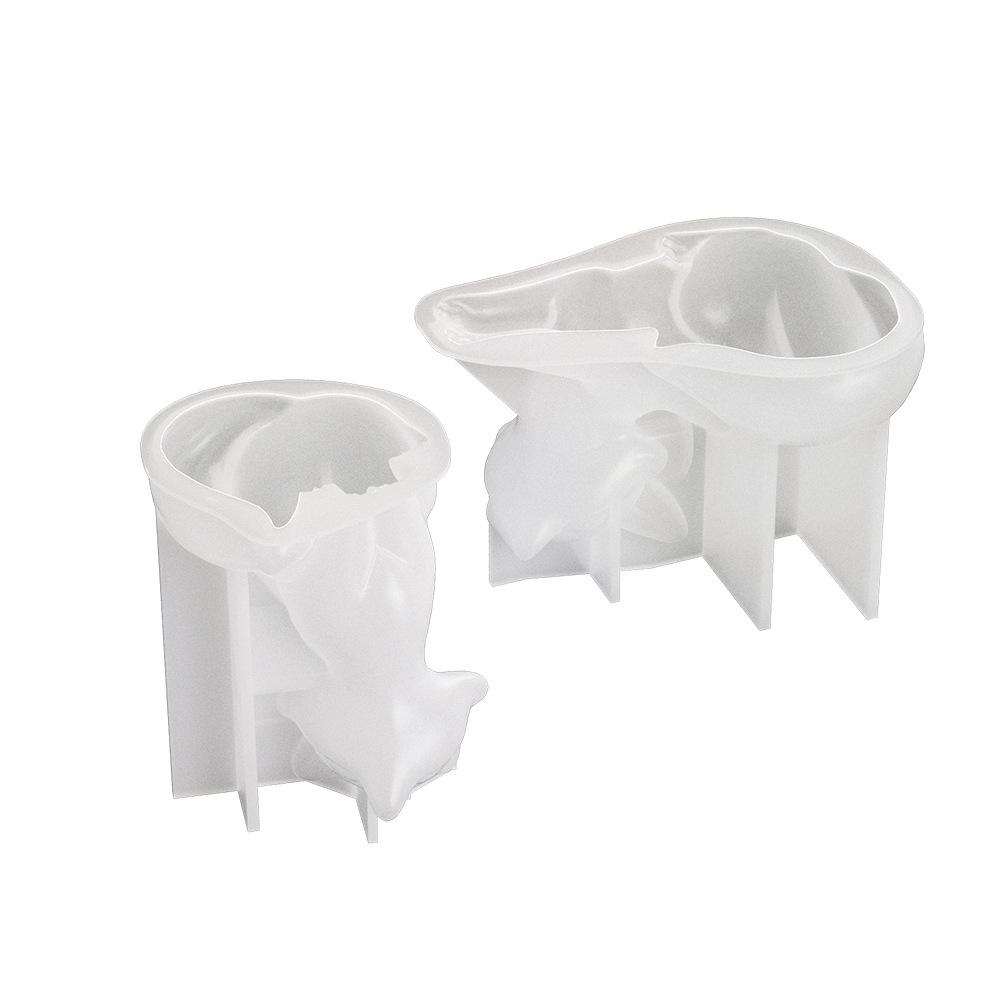 DIY Crystal Dropper Mold, 3D Stereoscopic, Cartoon, Mirror Like Little Fox, Scented Candle, Plaster Ornament, Silicone Mold