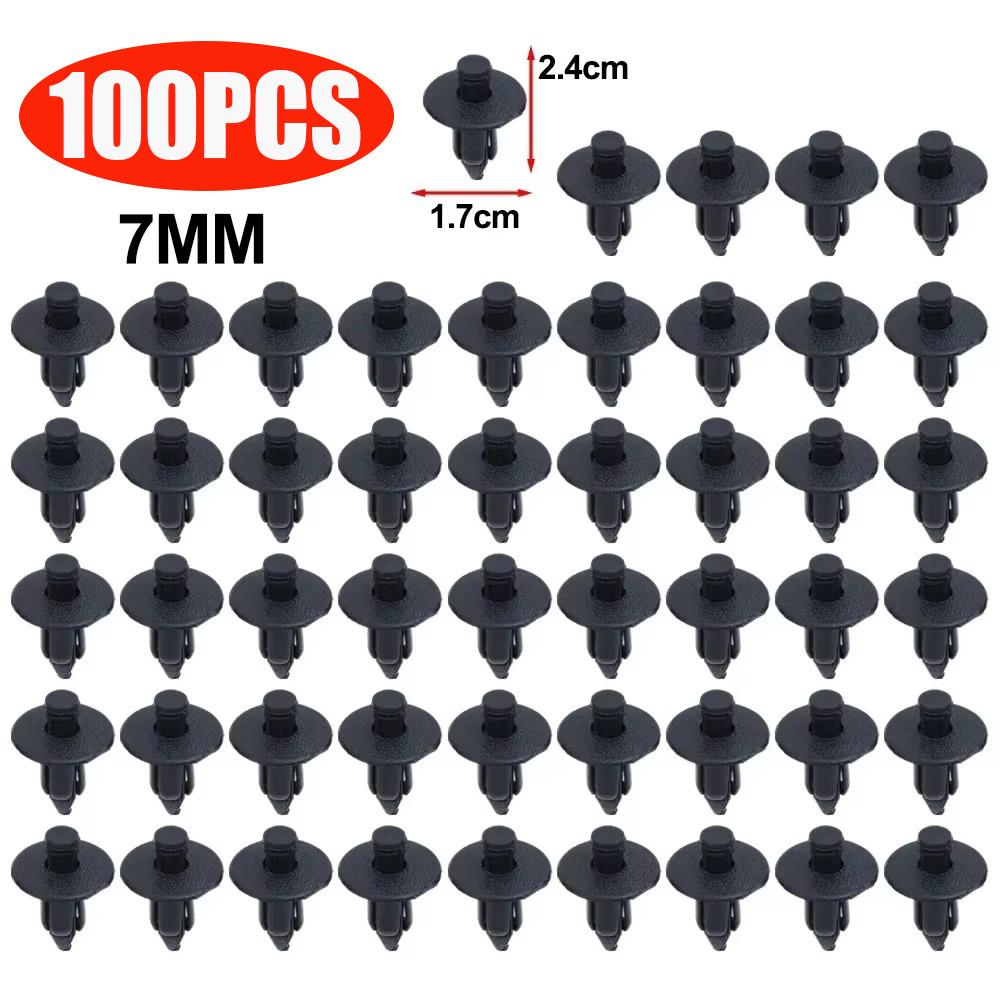 Car Hole Plastic Rivets Fastener Push Clip Black Auto Vehicle Door Trim Panel Retainer Fastener Clip Car Accessory 6mm/7mm/8mm
