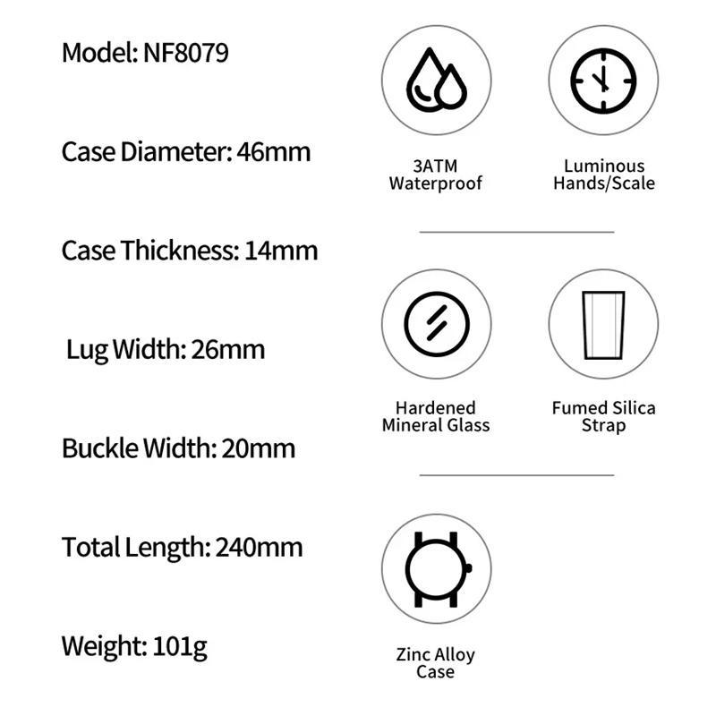 Luxury Men's Business Watch Waterproof Sports Quartz Clock Silicone Strap Men Wristwatches