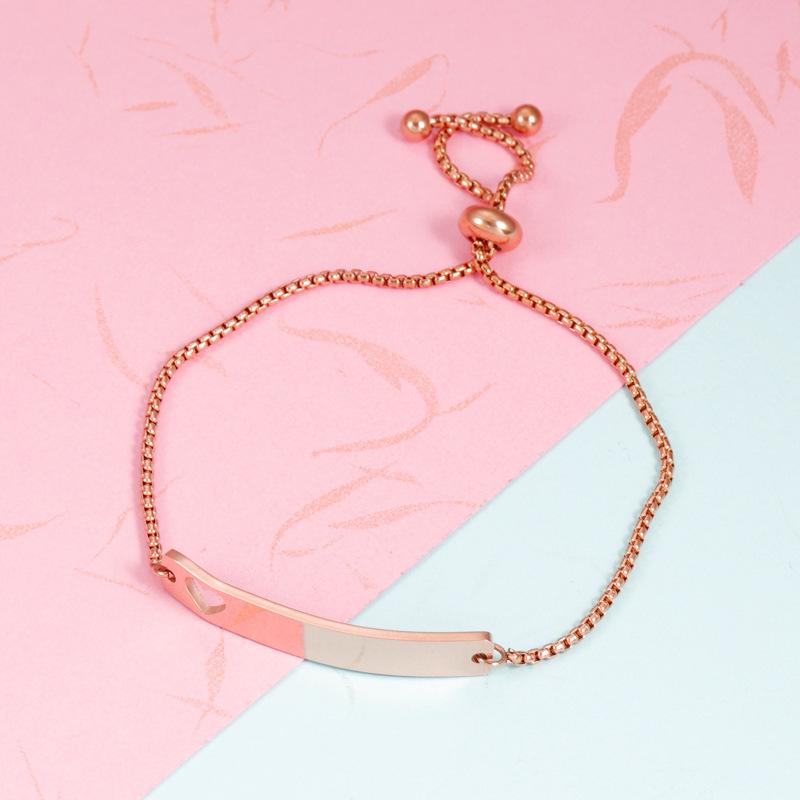 10 Stück/Los Edelstahl Spiegelpoliert ID-Tag Hohl Herz Kastenketten Armbänder Für DIY-Liebhaber Geschenk