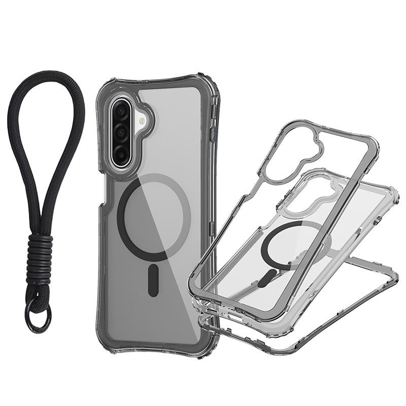 For Samsung A17 Magnetic Translucent 3-in-1 Phone Case with Wristband