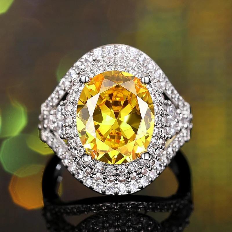 

Huitan Brilliant Attractive Rings with Yellow/White Cubic Zirconia Trendy Modern Luxury Accessories Delicate Fancy Party Zircon 6