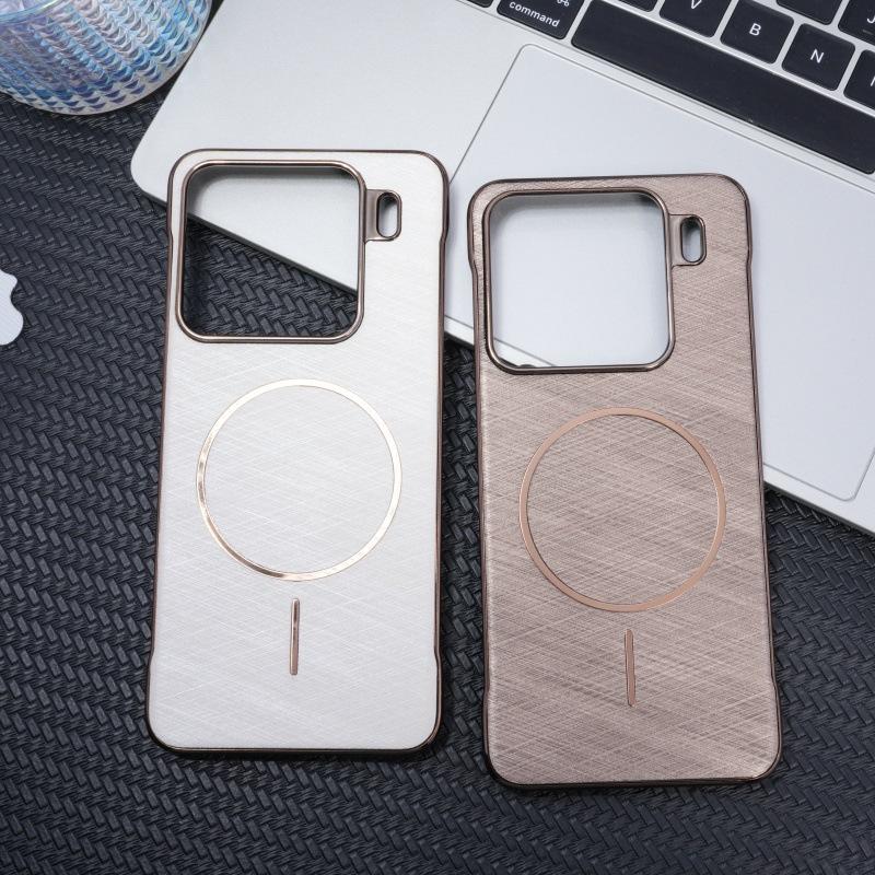 Applicable To Xiaomi 11PRO Borderless Mobile Phone Case Xiaomi 11PROMAX Advanced Sense Gold Wire Magnetic Protective Case Tide