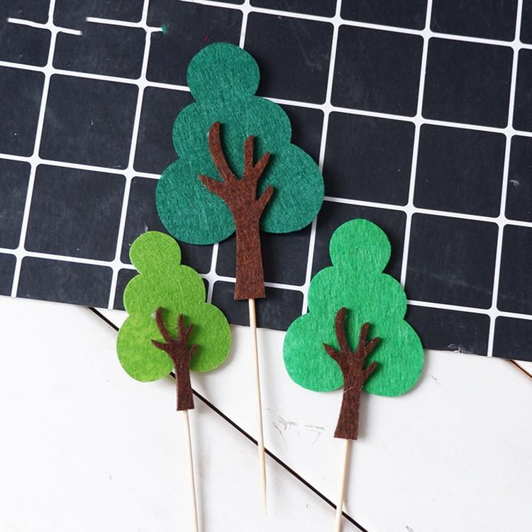 1-7pcs New Forest Animal Cake Card Inserts Christmas Santa Birthday Cake Banners Cake Decorating Inserts Cupcake Inserts