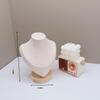 Solid Wood Necklace & Jewelry Display Stand with Portrait Model for Accessories, Rings, and Bracelets