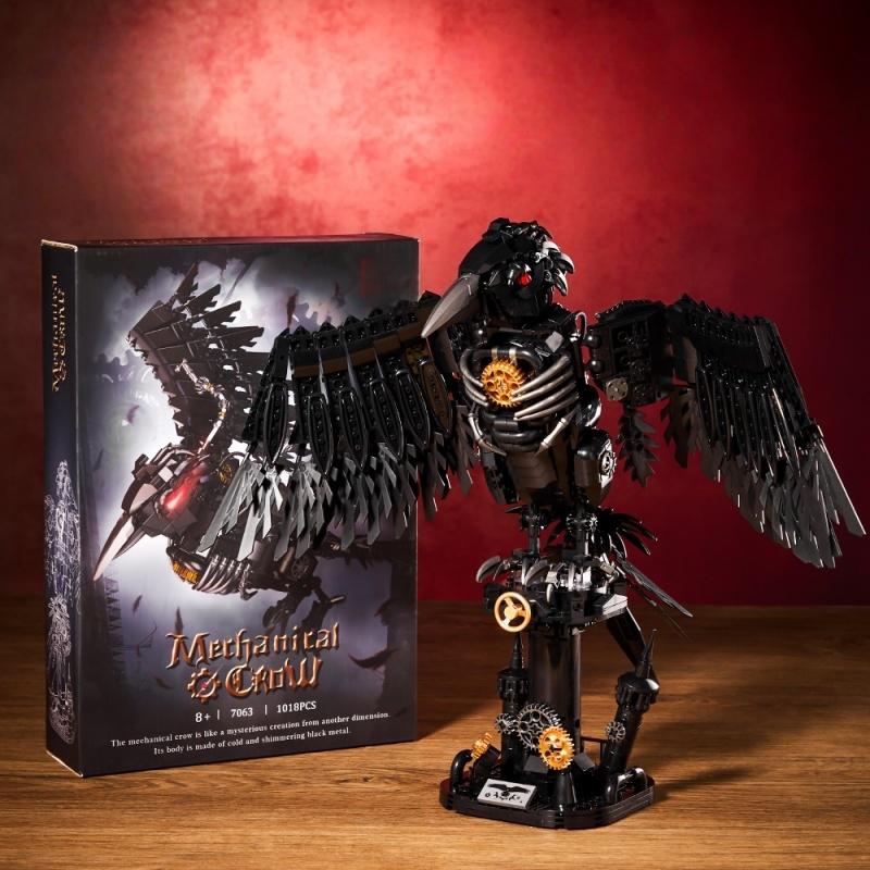 Mechanical Crow Building Blocks Cyberpunk Series Collection Model Ornaments Cool Children's Toys Educational Birthday Gifts
