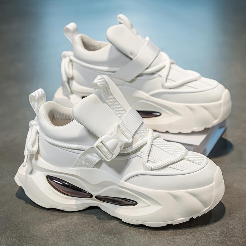 High Quality New Mens Fashion Trend Casual Shoes Mesh Breathable Comfortable Versatile Thick Soled Shoes Low Top Chunky Sneakers