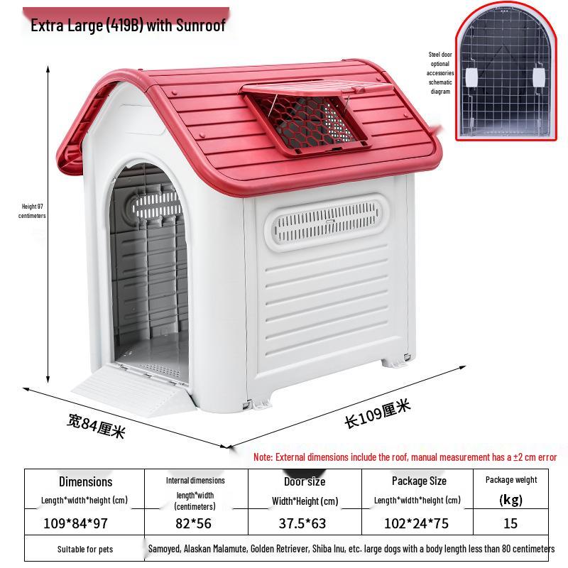 All-Season Waterproof Outdoor Dog House for Small To Large Dogs