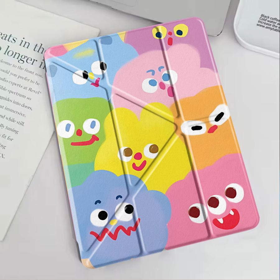 Holder Cover Tablet Case For iPad Pro 2025 Air 4 5 M3 M2 1 2 M4 11inch Pro 11th 10th 9th 8th 7th 12.9inch Mini 6 7 Cute Clouds
