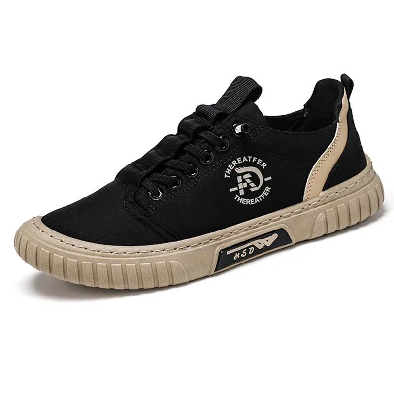

Men Outdoor Sports Sneakers Male Canvas Casual Shoes Men Office Work Single Shoes Father Jogging Shoes Zapatillas Hombres S39-47 39 чёрный