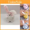 Adorable Pink Long-eared Bunny Keychain Plush Toy Cute Animal Pendant