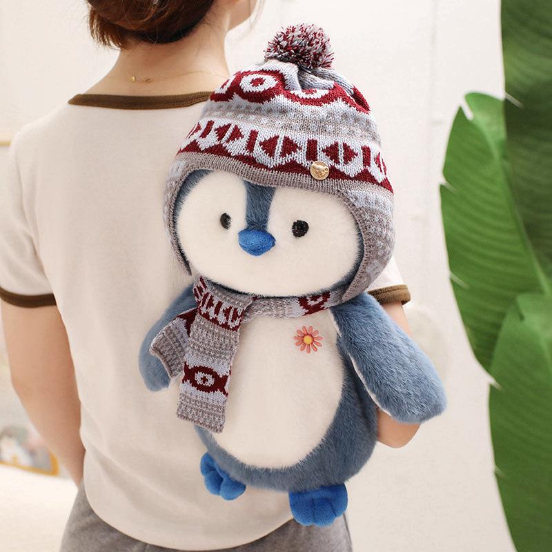 Niedlich niedlich Schal Pinguin Puppe Plüschtier kleiner Pinguin Puppe Mädchen Tasche Kinder Beruhigungspuppe