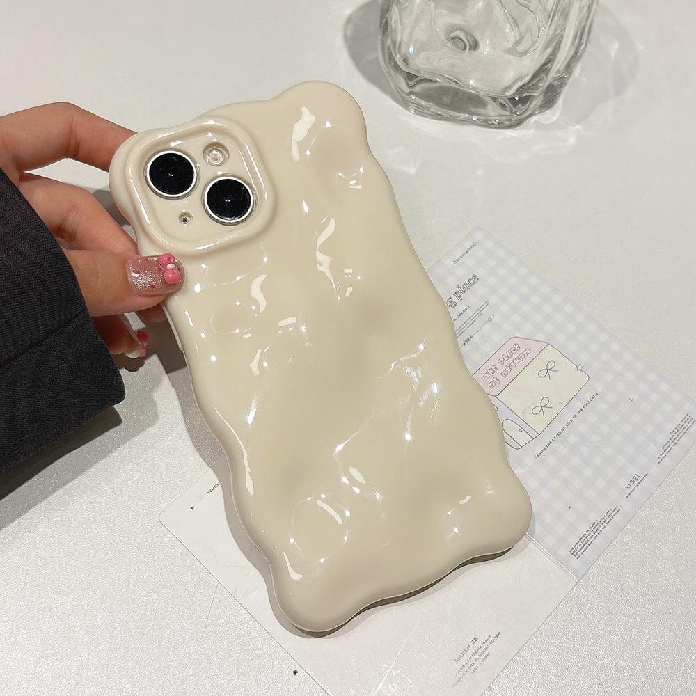 Soft Silicone Candy Cloud Wave Pattern Phone Cases For iPhone 16 15 14 13 12 11 Pro Max Plus Shockproof Bumper Back Cases Cover