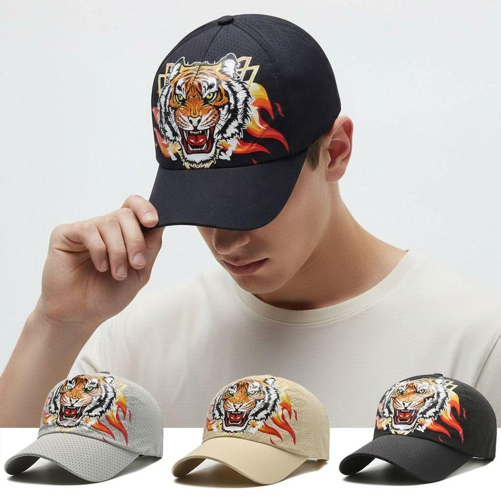 Sun Protection Summer Sun Hat Tiger Head Printed Baseball Cap Fishing Cycling Hat For Women Men