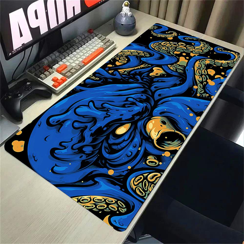 XXL Game Color Mousepad Laptop Deskmat 40x90cm Office Computer Keyboard Mouse Mat Creative Octopus Black and White Big Mouse Pad