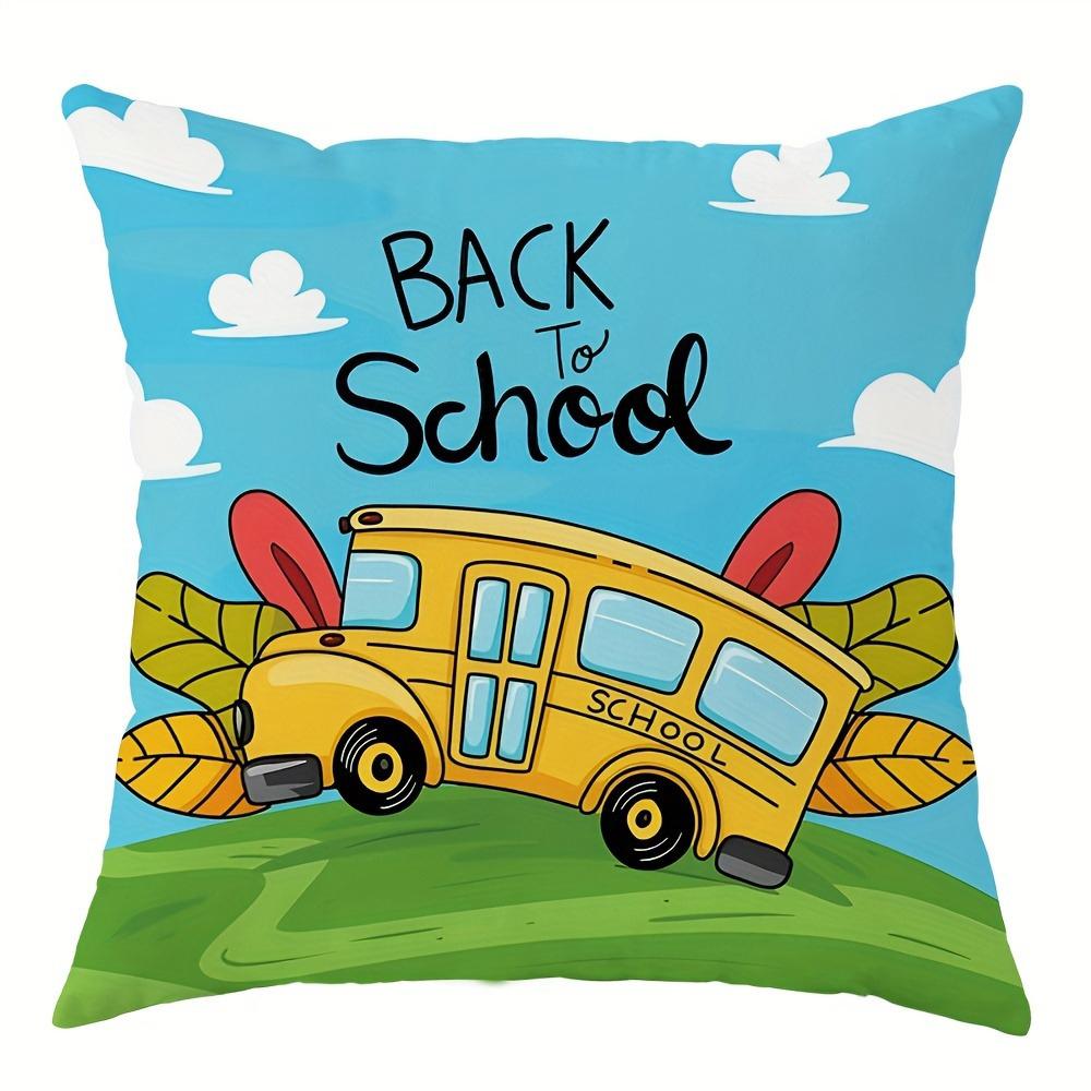 Playful Back - to - School Themed PillowcasesLiving room sofa cushion cover, soft and comfortable, bedroom room decoration