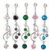 Sexy Shiny Cubic Zirconia Dangle Bikini Jewelry Belly Button Navel Barbell Ring