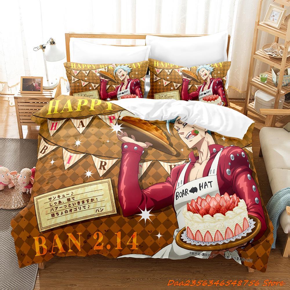 Comforter Escanor The Seven Deadly Sins Bedding Set Single Twin Full Queen King Size Bed Set Adult Kid Bedroom Duvet Sets 3D Anime
