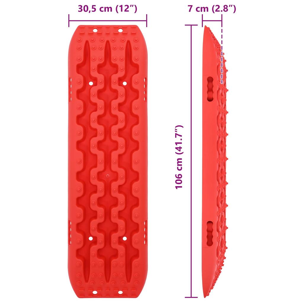 Traction Plates 2 pcs Red 106 x 30.5 x 7 cm Reinforced Nylon