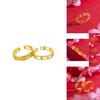 Beautiful Brass Gold Plated Adjustable Open Ring Featuring Interlocking Design For Women